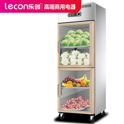 乐创（lecon）438L商用四冰柜厨房冰箱六门展示柜冷LC-SM藏立式冷冻冰柜对开门不锈钢保鲜双温冷柜冻肉柜点菜柜