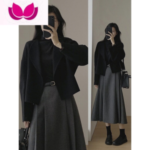 七斓春季女装奶系穿搭温柔高级感一整套搭配小香风连衣裙子套装