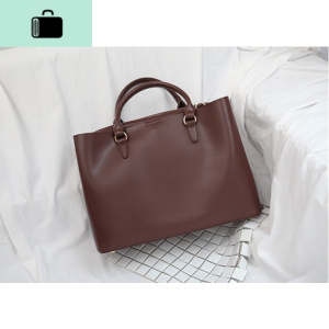 2020新款托特包女士复古手提单肩斜挎大包通勤皮包文艺女包包NEW LAKE女士手提包