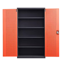 汉诺鑫威重型工具柜车间用加厚物件工具储物柜工厂铁皮柜汽修厂零件收纳柜橘色五层带挂板