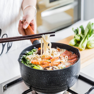 雪平锅纳丽雅家用泡面煮面小锅子煮粥锅麦饭石不粘奶锅煲粥