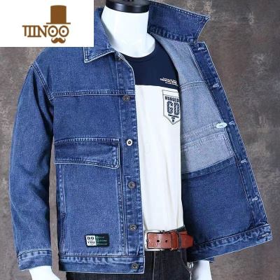 YANXU干活穿工地电焊工防烫耐磨工作服男长袖牛仔夹克衫外套工人