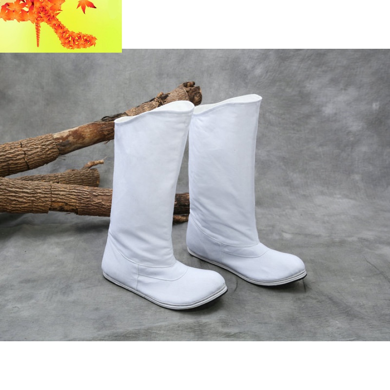 中国风翘头官靴表演出古装靴子官兵男靴侠客古代汉服朝靴弓鞋皂靴 简