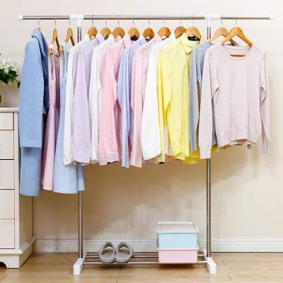 友利特晾衣架落地折叠室内家用挂衣架衣服架子阳台简易凉衣架晒架不锈钢单杆式晒衣架伸缩晾衣杆