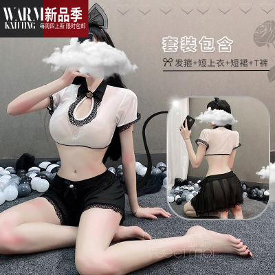 性感衣服透明情趣内衣开裆露乳挑逗超骚套装惑女骚SHANCHAO