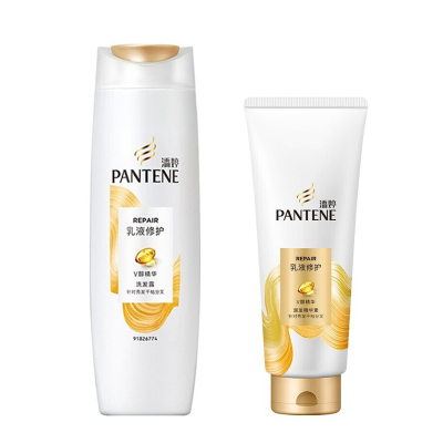 潘婷洗发水护发素组合氨基酸滋养水润V醇精洗护套装洗发露400g+润发素200g