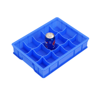 易企采 高15格-蓝色零件盒分格箱长方形塑料盒分隔式周转箱多格箱螺丝盒分类盒收纳盒