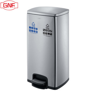 GNF垃圾桶30升脚踏双分类垃圾桶双桶不锈钢室内厨房客厅商用写字楼办公室单位酒店医院干湿两分类垃圾桶