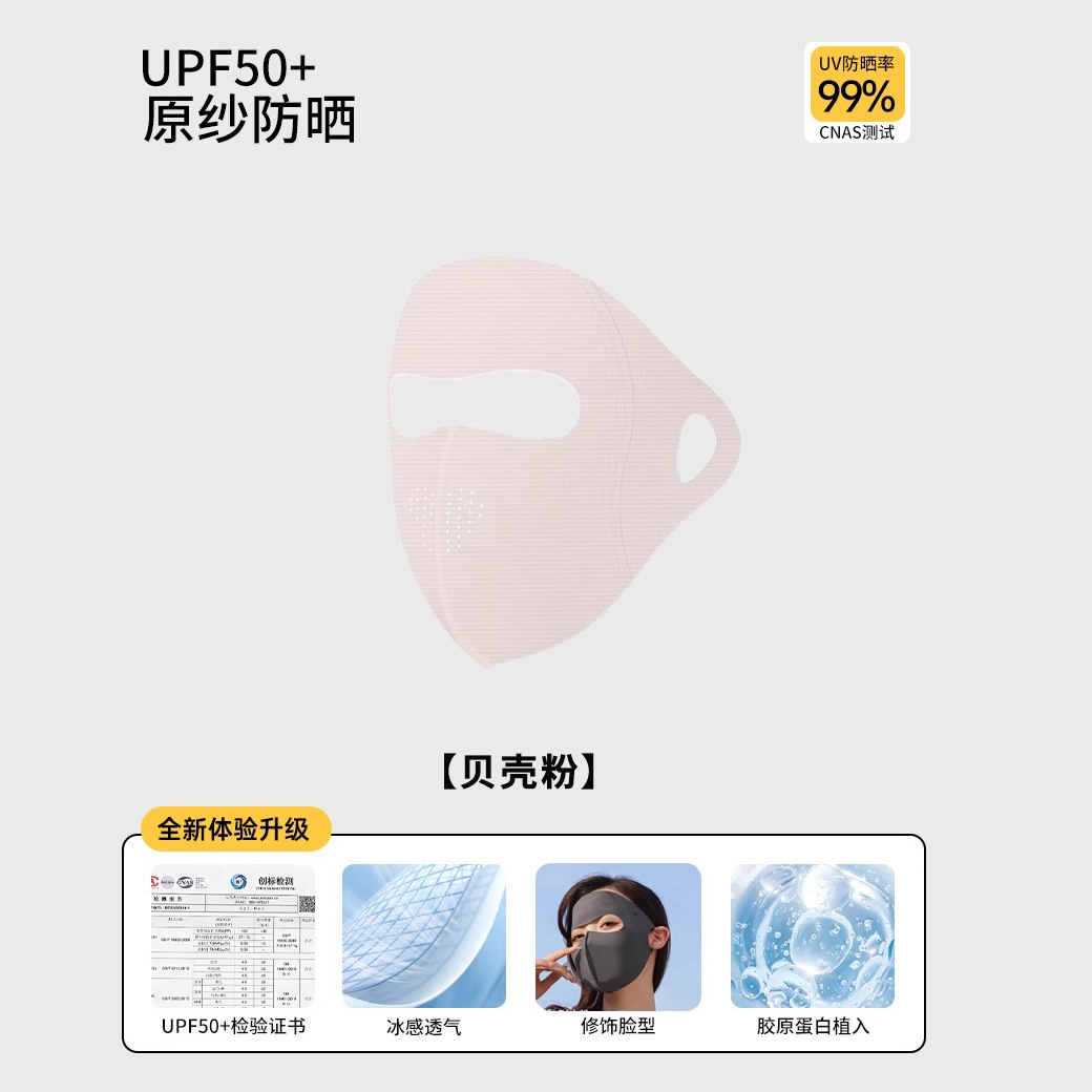 防晒面罩全脸防紫外线女高颜值脸基尼夏季冰丝遮阳口罩紫外线防护3759W