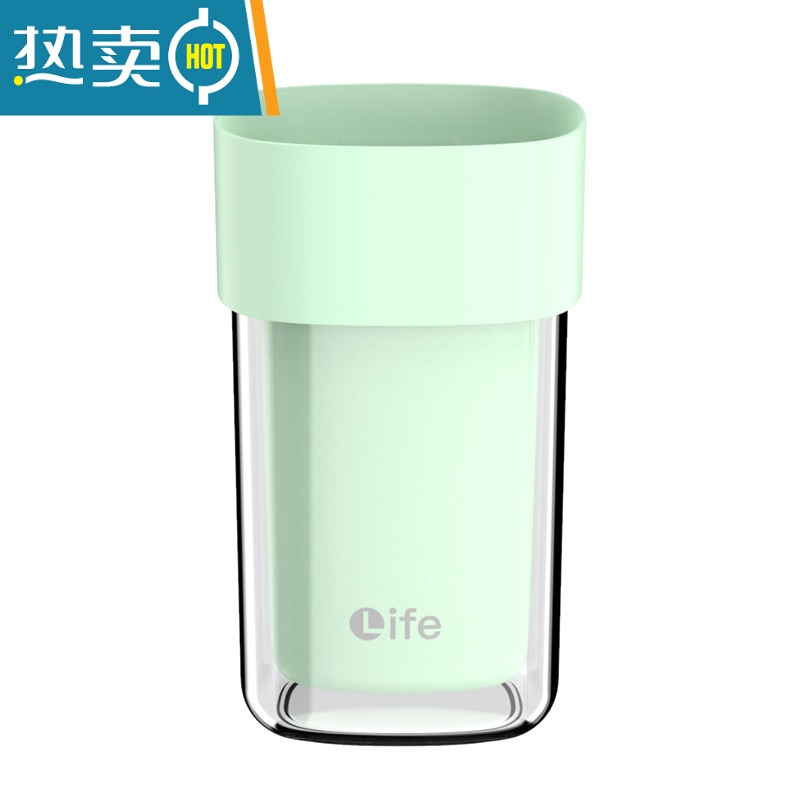 敬平日式双层漱口杯旅行牙刷收纳盒便携式情侣旅游刷牙杯牙缸洗漱套装 绿色洗漱杯