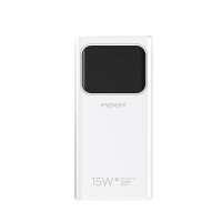 品胜(PISEN)自带双线22.5w快充充电宝迷你便携移动电源10000毫安 白色