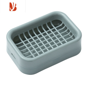 三维工匠创意大号肥皂盒加厚双层塑料沥水香皂盒子浴室洗衣皂托皂架置物架 北欧蓝❤双层沥水