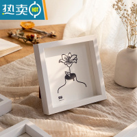 敬平简约正方形相框摆台6寸7寸8寸 A4洗照片做成相框相片框油画棒挂墙 白色 可定制尺寸 联系客服 (限25*35cm以