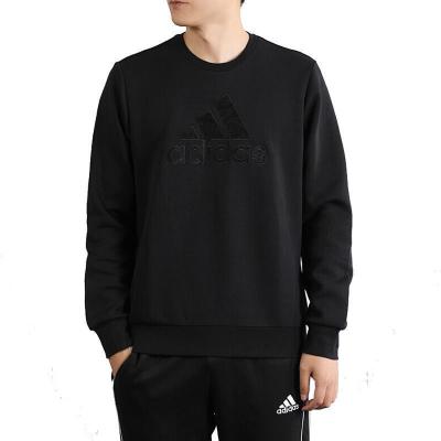 Adidas阿迪达斯男装新款运动服时尚休闲舒适透气防风针织卫衣套头衫EH3817C