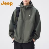 JEEP吉普户外冲锋夹克男士春夏季2025新款登山防风简约上衣外套男