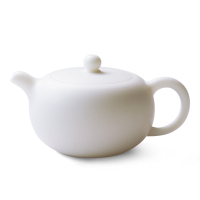 苏氏陶瓷(SUSHI CERAMICS)茶壶羊脂玉中国白圆珠陶瓷功夫茶具泡茶壶德化猪油白亚光款礼盒装
