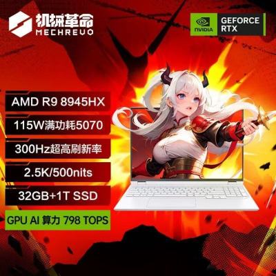 [政府补贴]机械革命(MECHREVO)机械革命蛟龙16Pro游戏本 R9-8945HX 5070灰 300Hz 2.5K 32G+1T 游戏笔记本电脑