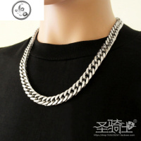 霸气嘻哈男士项链欧美潮人钛钢项链男hiphop锁骨链粗细长款大项链 JiMi