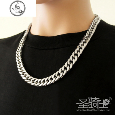 霸气嘻哈男士项链欧美潮人钛钢项链男hiphop锁骨链粗细长款大项链 JiMi