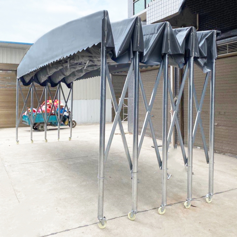 收缩仓库推拉篷户外移动迈登高遮阳棚折叠防雨蓬伸缩式雨棚大型排档