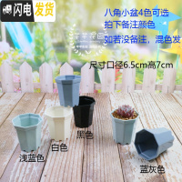 三维工匠小黑方小方大黑方大彩方多肉植物塑料花盆叶插育苗配搭托盘 八角小盆60个 单独盆不含底托花盆容器