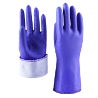 吉迎尚品 洗碗手套加绒加厚橡胶手套 L码加绒 双