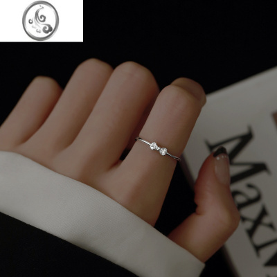 JiMi925银银蝴蝶结戒指女2023年新款潮小众设计轻奢高级感ins食指指环