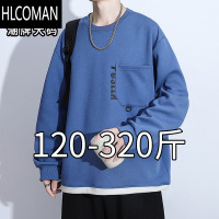 HLCOMAN加肥加大卫衣男潮胖子宽松打底衫青少年大学生大码长袖t恤