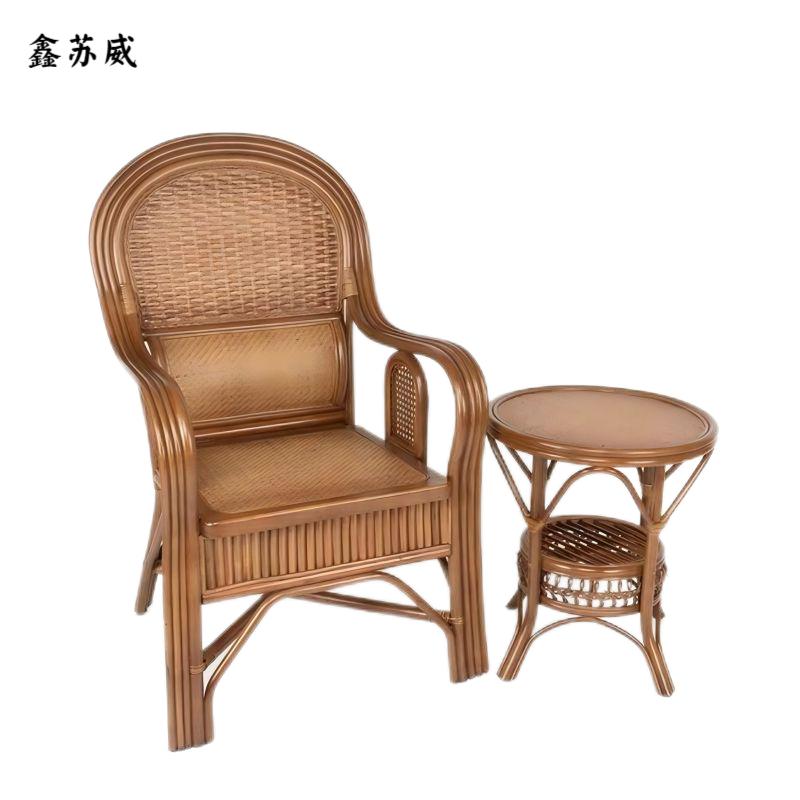 鑫苏威高背藤椅(一椅一桌XSW-TY110-2组)