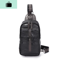 新款男士单肩斜挎包街头潮流时尚胸包韩版腰包小背质胸包男包NEW LAKE 黑色男士单肩包