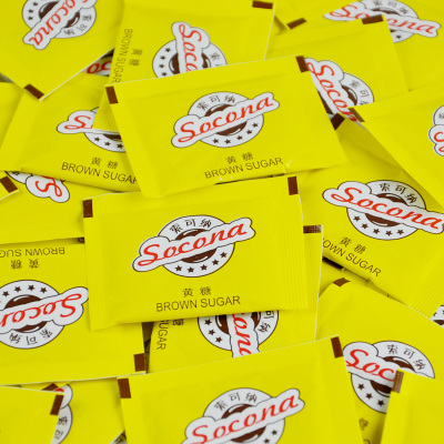 Socona咖啡黄糖包Sugar金黄砂糖赤砂糖调糖红茶伴侣5g*50小袋