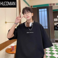 HLCOMANins小众潮男短袖t恤夏季宽松260g休闲半袖简约情侣装上衣