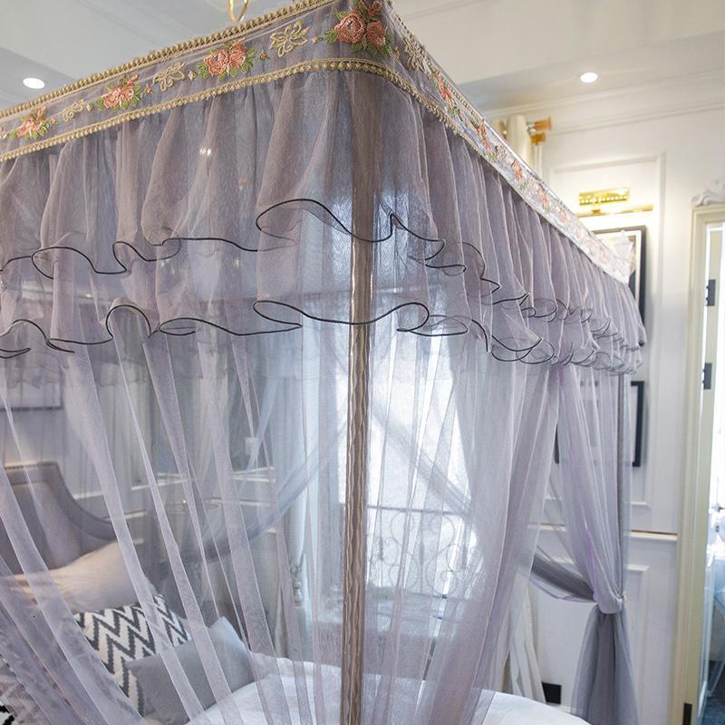 美帮汇蚊帐廷公主风支架卧室家用1.8m床幔欧式1.5米落地加密加厚纹帐