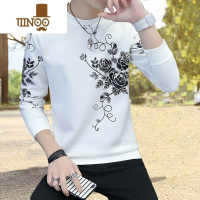 YANXU长袖T恤男士休闲卫衣202圆领韩版青少年打底衫秋衣男修身学生潮