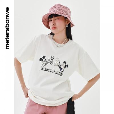 [1件5折价:49.5]美特斯邦威迪士尼米奇联名短袖T恤女百搭夏季新款印花上衣