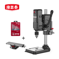 维思泰 台钻调速台式钻铣床钻攻床 220V/850W/钻铣两用/工作台+平口钳+14件套麻花钻 台