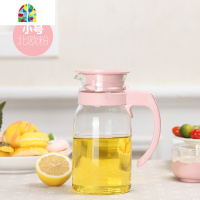 家用玻璃冷水壶凉水扎壶耐热高温防爆带盖水瓶大容量凉开水杯套装 FENGHOU 大号紫[1400ML]凉水壶
