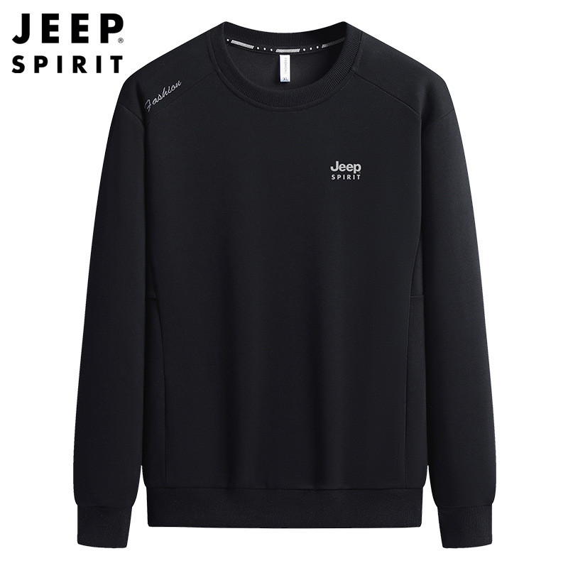 JEEPspirit男士春秋新款长袖T恤打底衫宽松圆领衣服套头卫衣6260