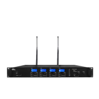 启诺 QN-CG214S一拖四无线音像联动话筒黑灰(套)