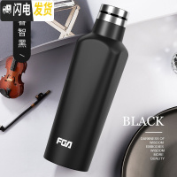 三维工匠创意保温瓶个性简约INS汽水可乐瓶子潮流不锈钢水杯保温杯子 黑色