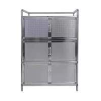 鑫环境 1120*500*350mm碗柜 收纳简易不锈钢碗柜放碗家用经济型铝合金厨房储物柜多功能餐边柜