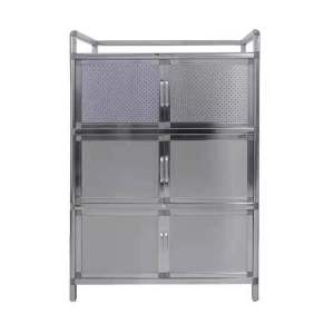 鑫环境 1120*500*350mm碗柜 收纳简易不锈钢碗柜放碗家用经济型铝合金厨房储物柜多功能餐边柜
