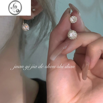 JiMi一款两戴高级感~韩国极简小众设计锆石耳环气质日常通勤百搭耳钉