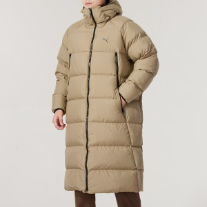 彪马(PUMA)男装新款时尚运动休闲拉链连帽长款羽绒服684116-01 ZP