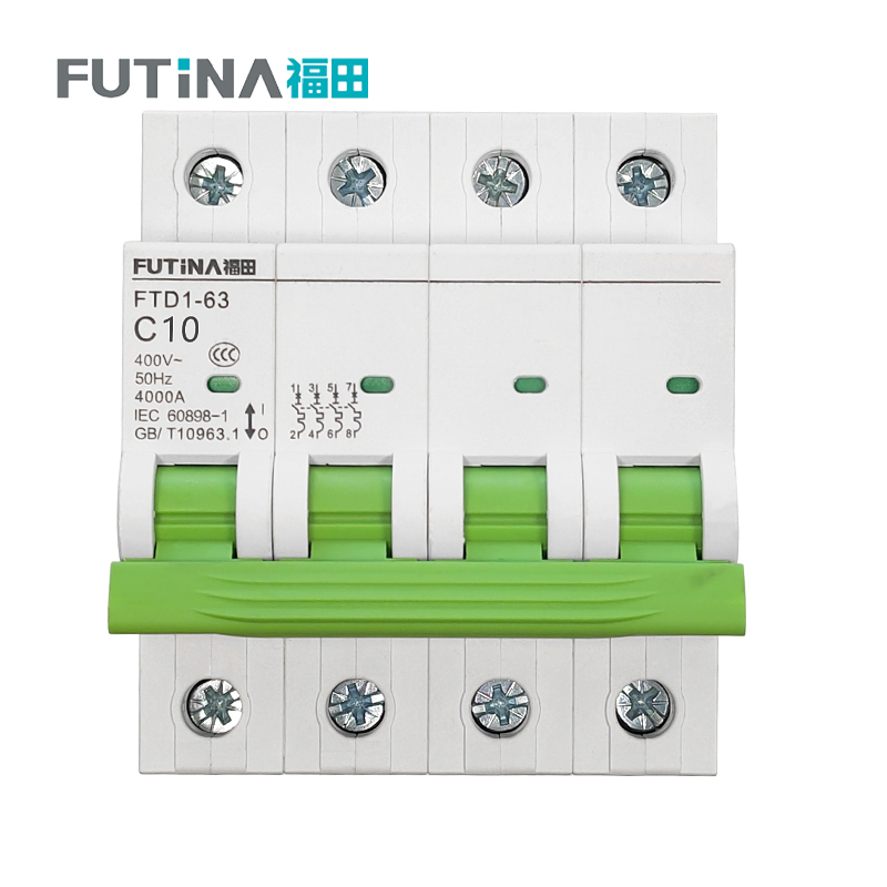 福田 小型断路器空开 家用空气开关小型断路器不带漏保 4P10A 单位:个