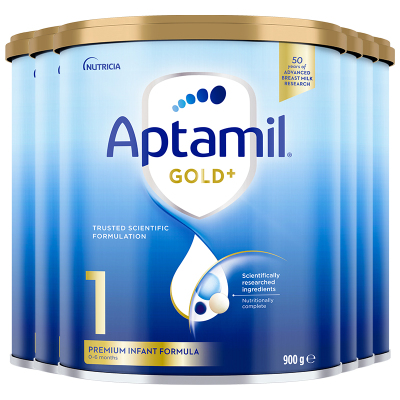 [6罐装]Aptamil澳洲原装进口爱他美金装1段0-6个月婴幼儿配方奶粉900g