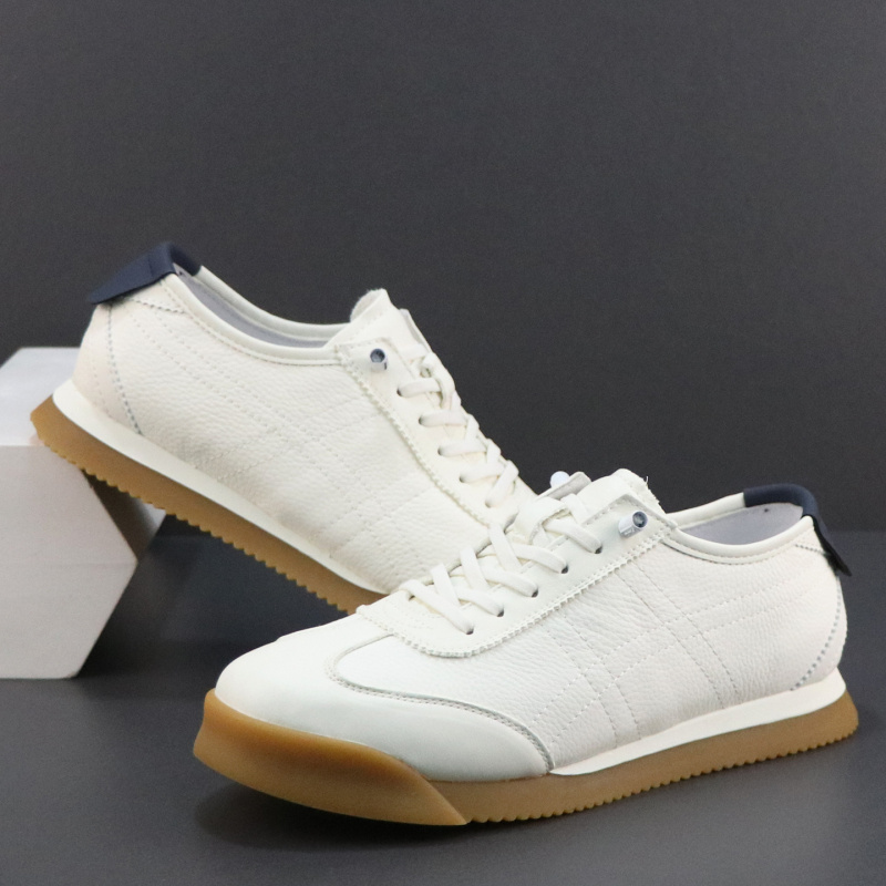 真皮德训鞋男真皮透气运动鞋新款秋季小白鞋一脚蹬软底休闲鞋