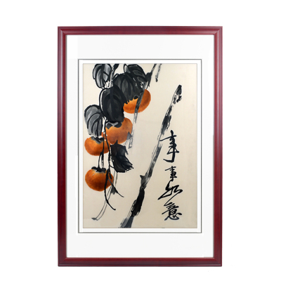 苏绣成品客厅挂画刺绣画1—4丝苏州刺绣画苏绣成品挂画客厅餐厅卧室装饰事事如意(红木色框）40cmX60cm平针绣