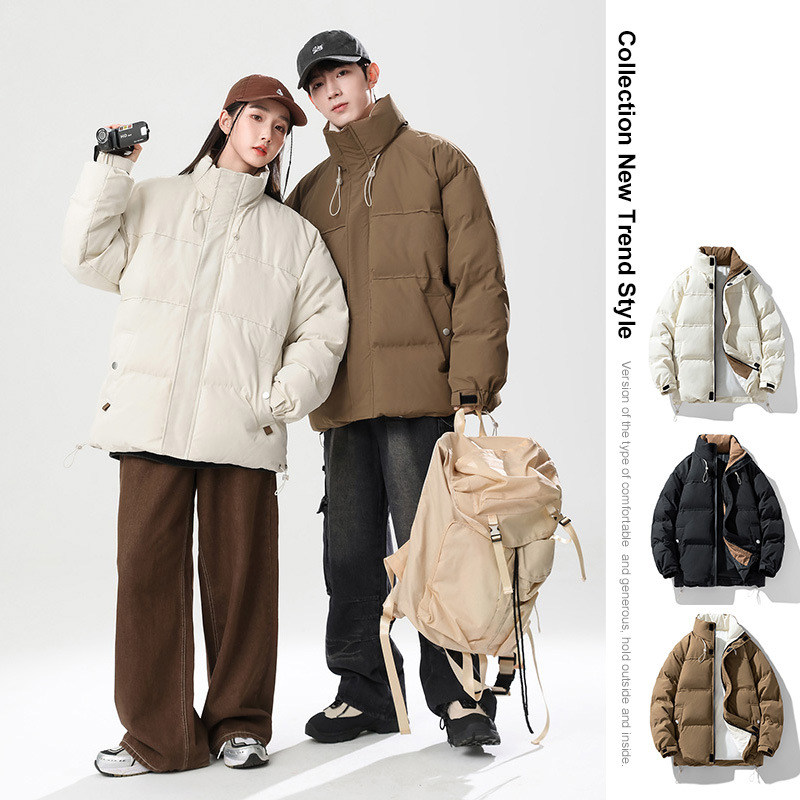棉衣情侣款外套冬季新款加厚保暖休闲面包服潮牌运动时尚立领棉袄
