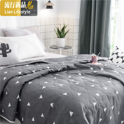 夏天水洗棉空调被三件套夏凉被单双人学生宿舍春秋薄被子被芯夏被 三维工匠
